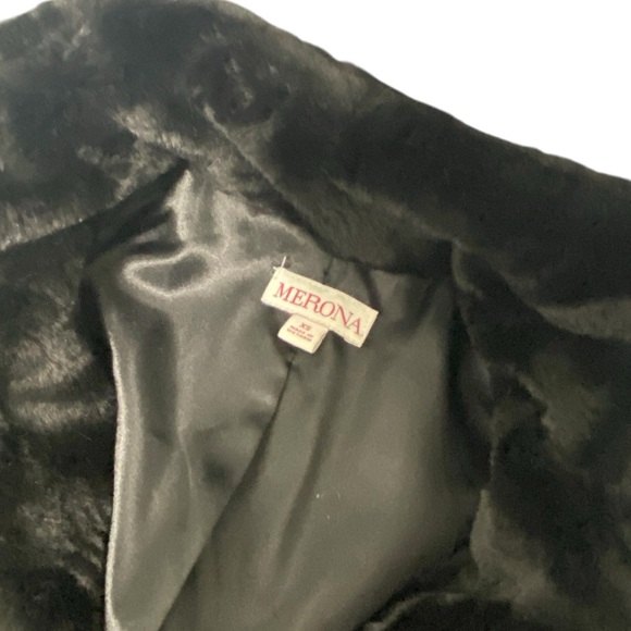 Merona Faux Fur Black Teddy Jacket - Like New - Women’s Small - Picture 4 of 7